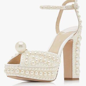 Goolita Womens Open Toe Pearl Shoes